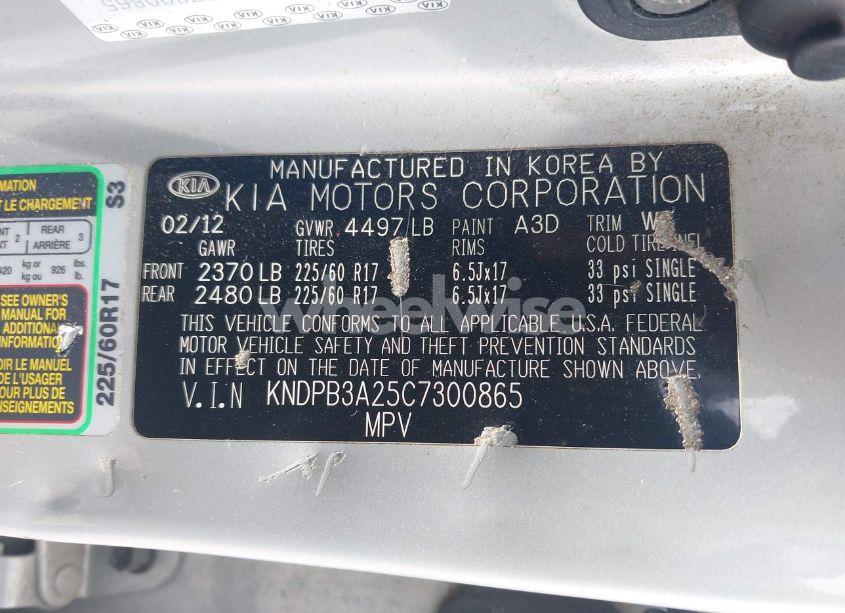 Photo 9 of 2012 Kia Sportage LX (VIN KNDPB3A25C7300865)