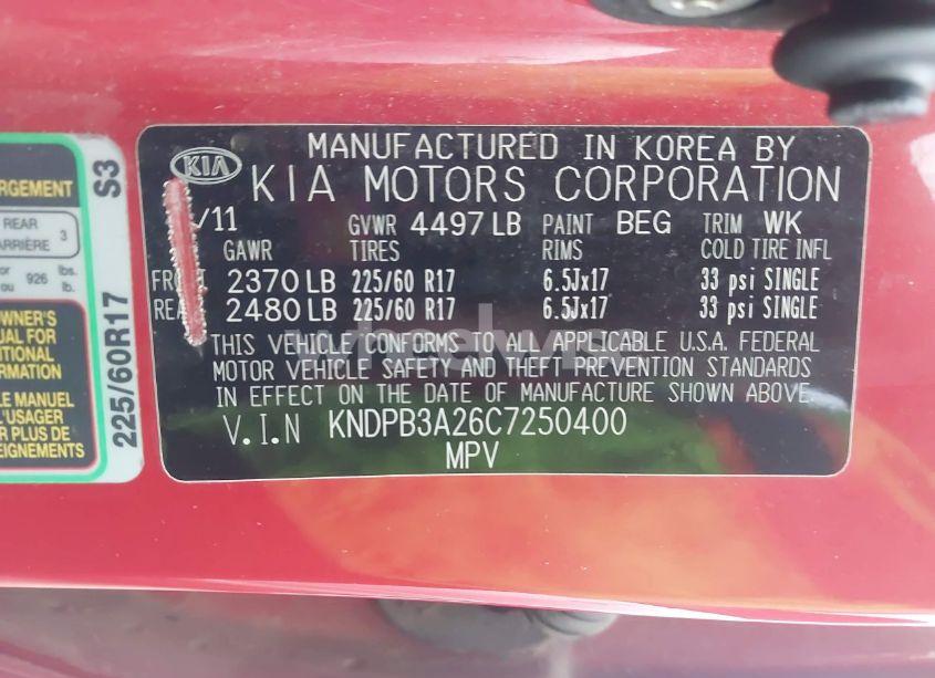 Photo 9 of 2012 Kia Sportage LX (VIN KNDPB3A26C7250400)