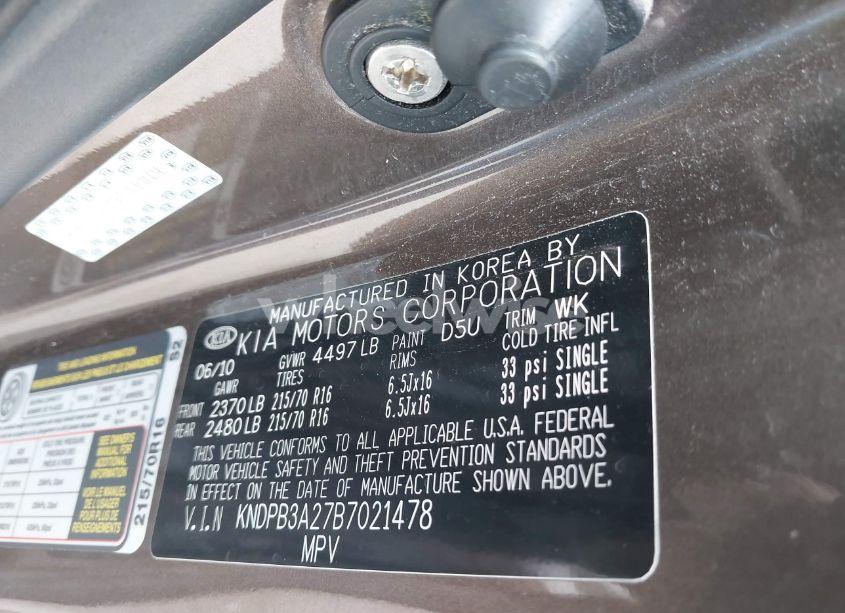 Photo 9 of 2011 Kia Sportage (VIN KNDPB3A27B7021478)