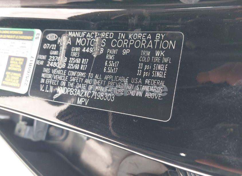 Photo 9 of 2012 Kia Sportage LX (VIN KNDPB3A2XC7198303)