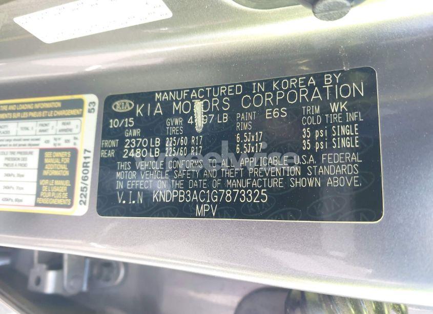 Photo 9 of 2016 Kia Sportage LX (VIN KNDPB3AC1G7873325)