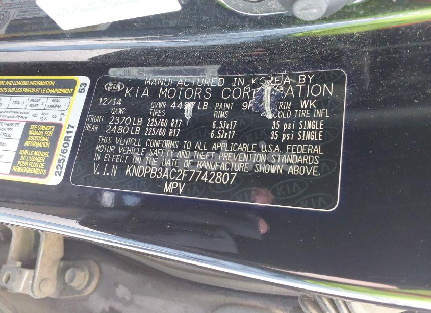 Photo 9 of 2015 Kia Sportage LX (VIN KNDPB3AC2F7742807)