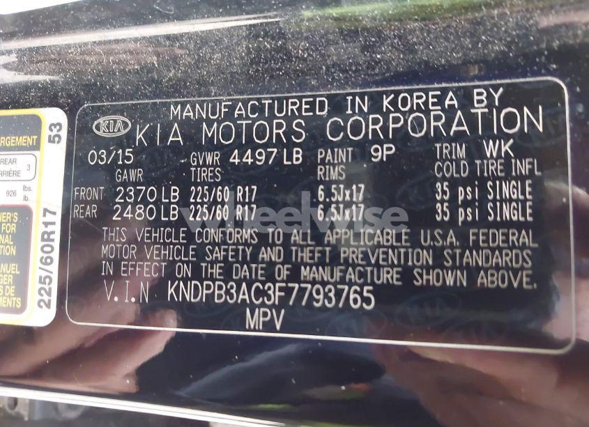 Photo 9 of 2015 Kia Sportage LX (VIN KNDPB3AC3F7793765)