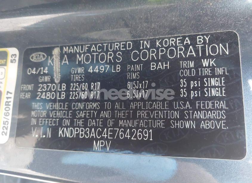 Photo 9 of 2014 Kia Sportage LX (VIN KNDPB3AC4E7642691)