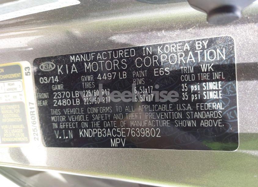 Photo 9 of 2014 Kia Sportage LX (VIN KNDPB3AC5E7639802)