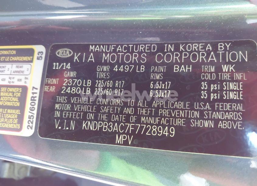 Photo 9 of 2015 Kia Sportage LX (VIN KNDPB3AC7F7728949)