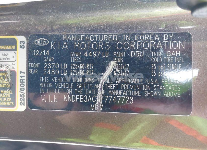 Photo 9 of 2015 Kia Sportage LX (VIN KNDPB3ACXF7747723)