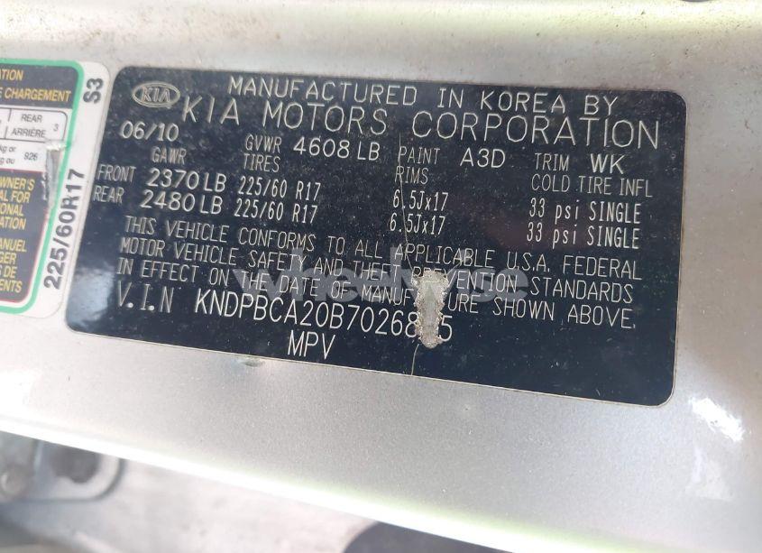 Photo 9 of 2011 Kia Sportage LX (VIN KNDPBCA20B7026845)