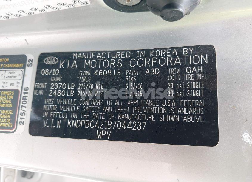 Photo 9 of 2011 Kia Sportage LX (VIN KNDPBCA21B7044237)
