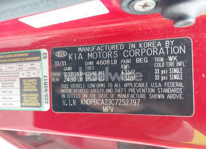 Photo 9 of 2012 Kia Sportage LX (VIN KNDPBCA23C7252797)