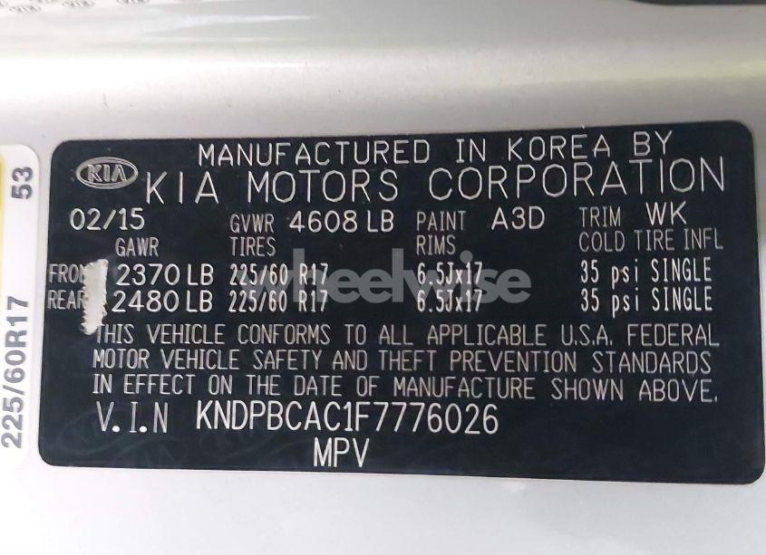 Photo 9 of 2015 Kia Sportage LX (VIN KNDPBCAC1F7776026)