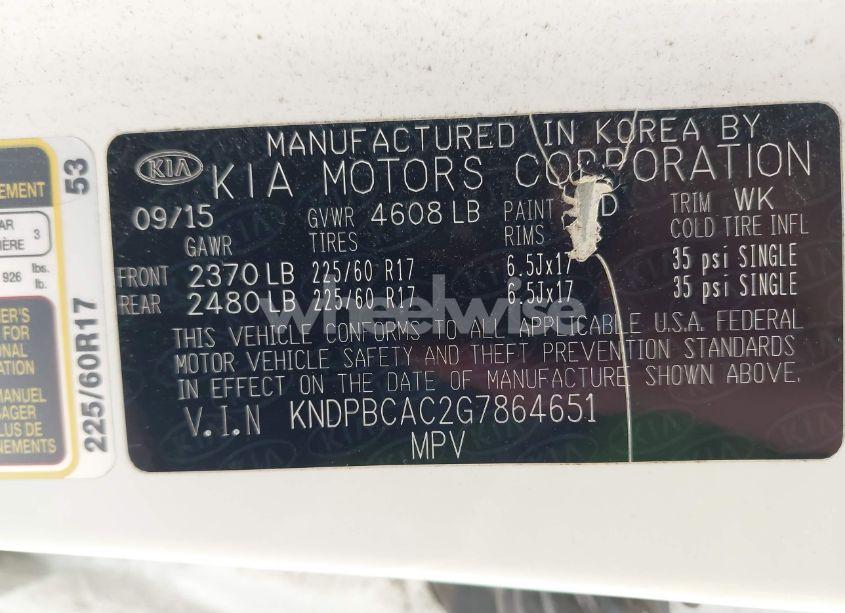 Photo 9 of 2016 Kia Sportage LX (VIN KNDPBCAC2G7864651)