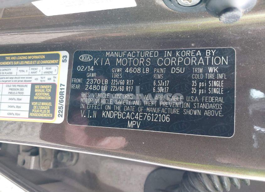 Photo 9 of 2014 Kia Sportage LX (VIN KNDPBCAC4E7612106)