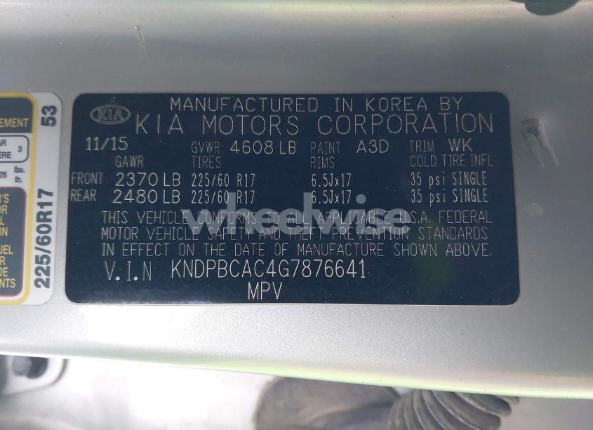 Photo 9 of 2016 Kia Sportage LX (VIN KNDPBCAC4G7876641)