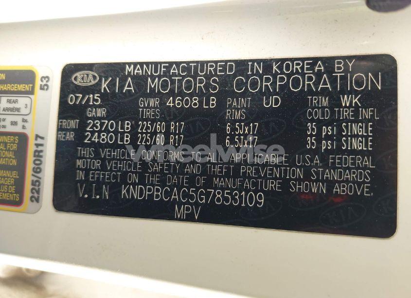 Photo 9 of 2016 Kia Sportage LX (VIN KNDPBCAC5G7853109)