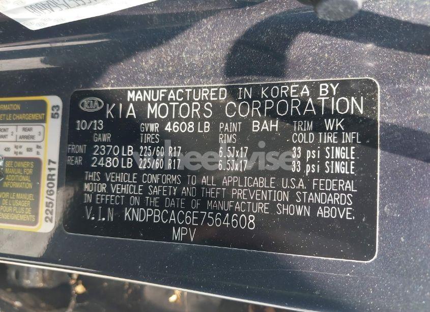 Photo 9 of 2014 Kia Sportage LX (VIN KNDPBCAC6E7564608)