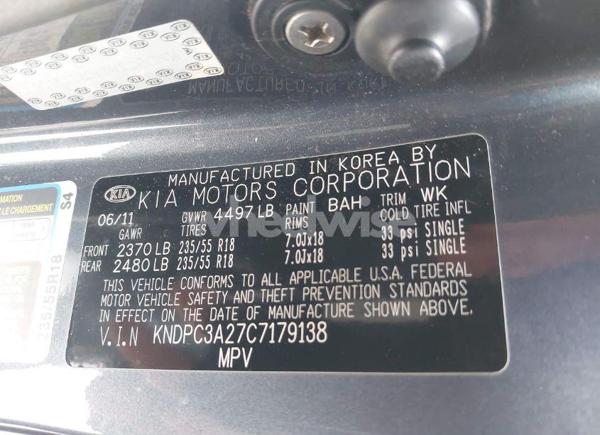 Photo 9 of 2012 Kia Sportage EX (VIN KNDPC3A27C7179138)