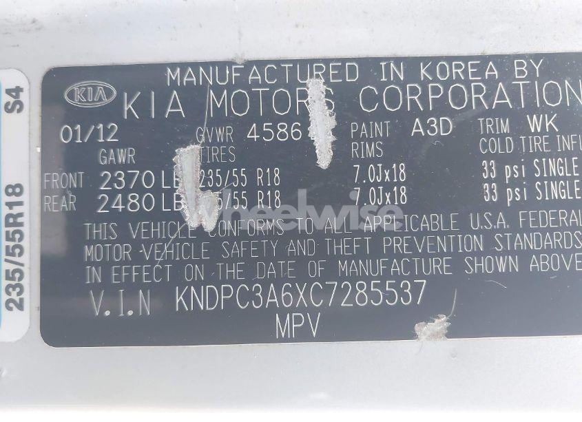 Photo 9 of 2012 Kia Sportage SX (VIN KNDPC3A6XC7285537)