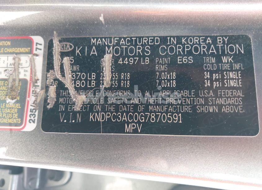 Photo 9 of 2016 Kia Sportage EX (VIN KNDPC3AC0G7870591)