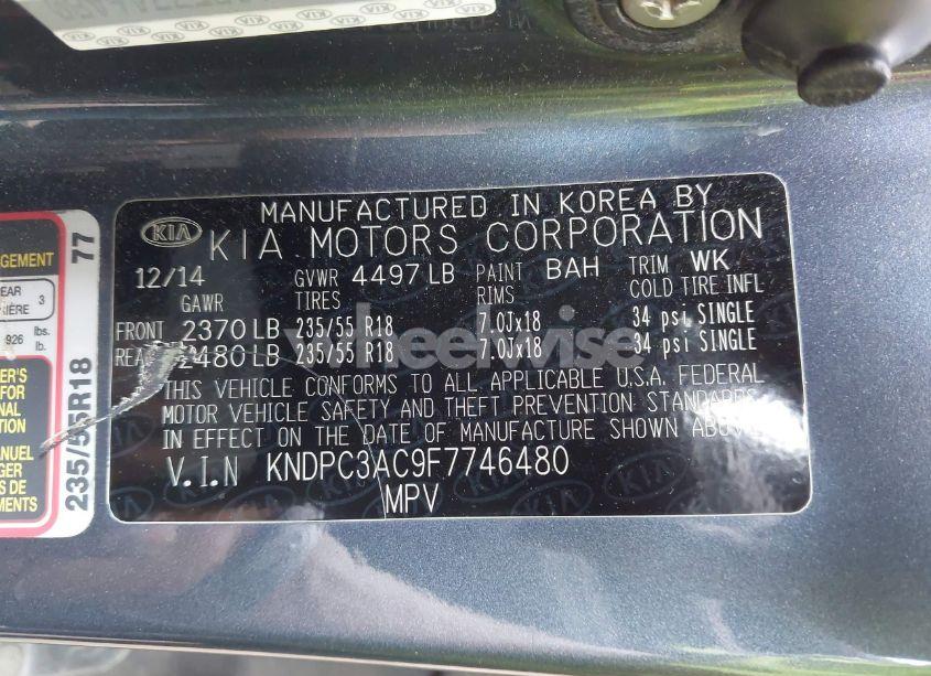 Photo 9 of 2015 Kia Sportage EX (VIN KNDPC3AC9F7746480)