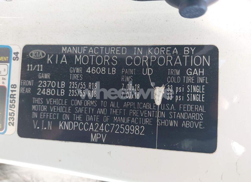 Photo 9 of 2012 Kia Sportage EX (VIN KNDPCCA24C7259982)
