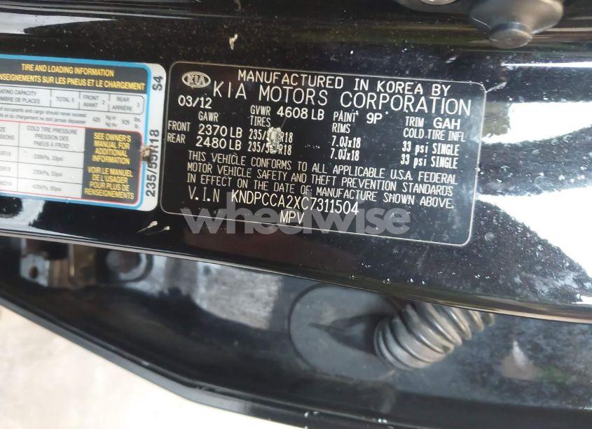 Photo 9 of 2012 Kia Sportage EX (VIN KNDPCCA2XC7311504)