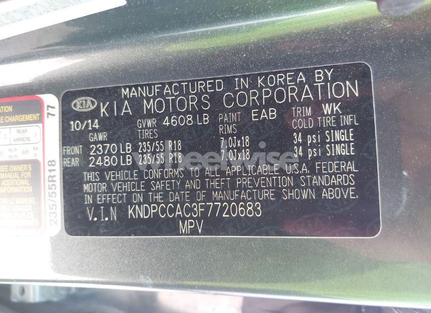 Photo 9 of 2015 Kia Sportage EX (VIN KNDPCCAC3F7720683)