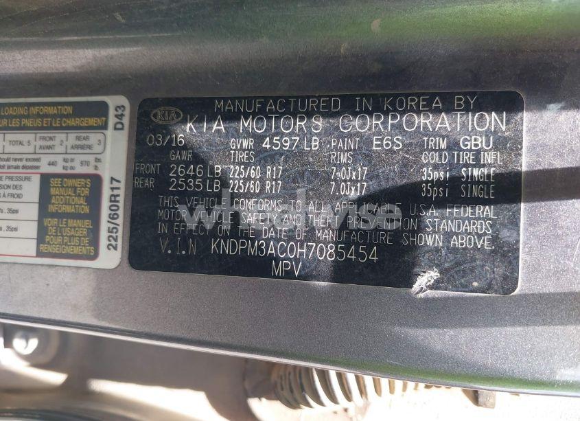 Photo 9 of 2017 Kia Sportage LX (VIN KNDPM3AC0H7085454)