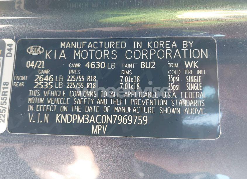 Photo 9 of 2022 Kia Sportage LX (VIN KNDPM3AC0N7969759)