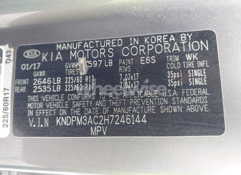 Photo 9 of 2017 Kia Sportage LX (VIN KNDPM3AC2H7246144)