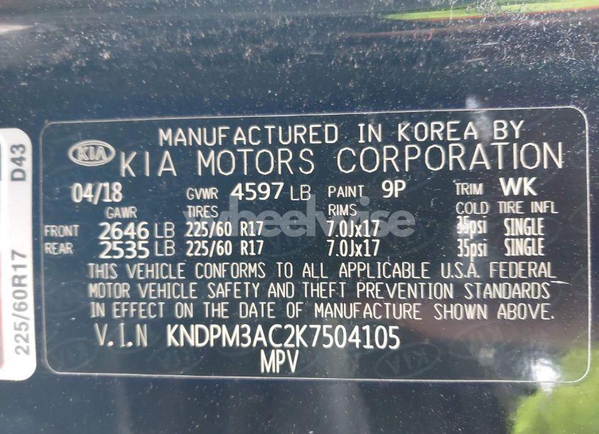 Photo 9 of 2019 Kia Sportage LX (VIN KNDPM3AC2K7504105)