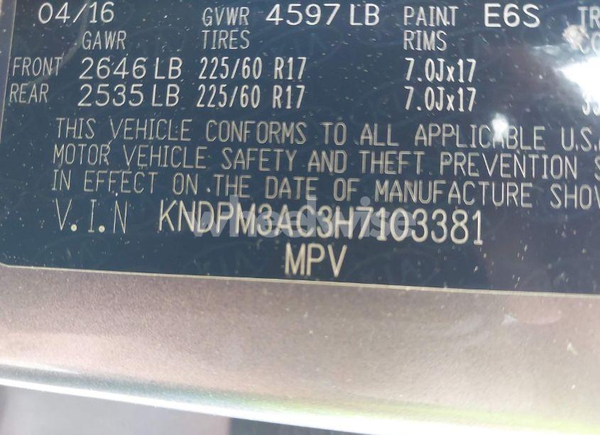 Photo 9 of 2017 Kia Sportage LX (VIN KNDPM3AC3H7103381)