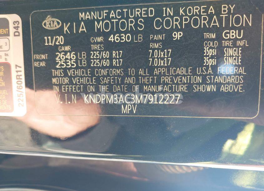 Photo 9 of 2021 Kia Sportage LX (VIN KNDPM3AC3M7912227)