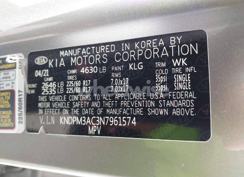 Photo 9 of 2022 Kia Sportage LX (VIN KNDPM3AC3N7961574)