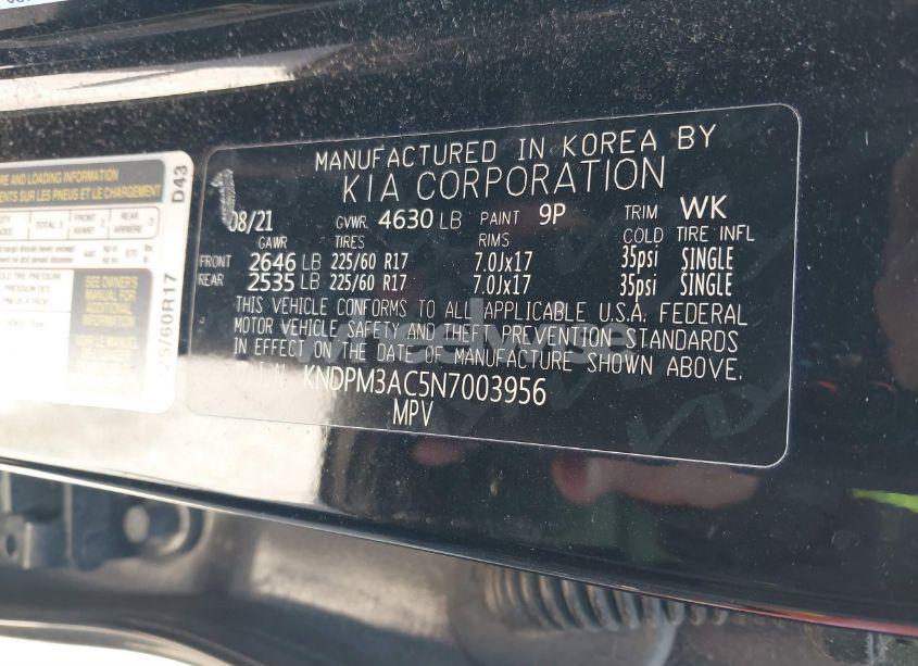 Photo 9 of 2022 Kia Sportage LX (VIN KNDPM3AC5N7003956)