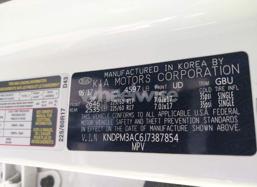 Photo 9 of 2018 Kia Sportage LX (VIN KNDPM3AC6J7387854)