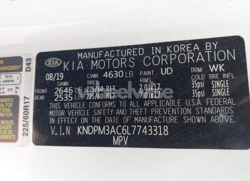Photo 9 of 2020 Kia Sportage LX (VIN KNDPM3AC6L7743318)