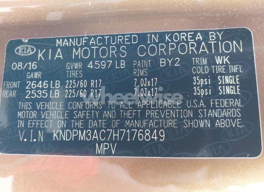 Photo 9 of 2017 Kia Sportage LX (VIN KNDPM3AC7H7176849)