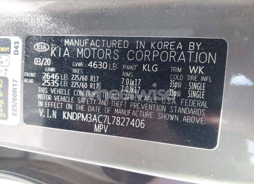Photo 9 of 2020 Kia Sportage LX (VIN KNDPM3AC7L7827406)