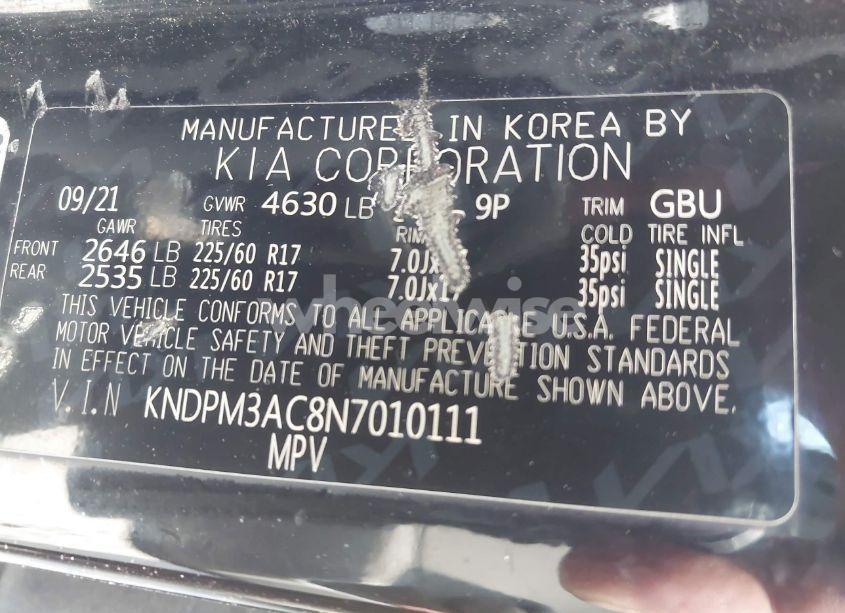 Photo 9 of 2022 Kia Sportage LX (VIN KNDPM3AC8N7010111)