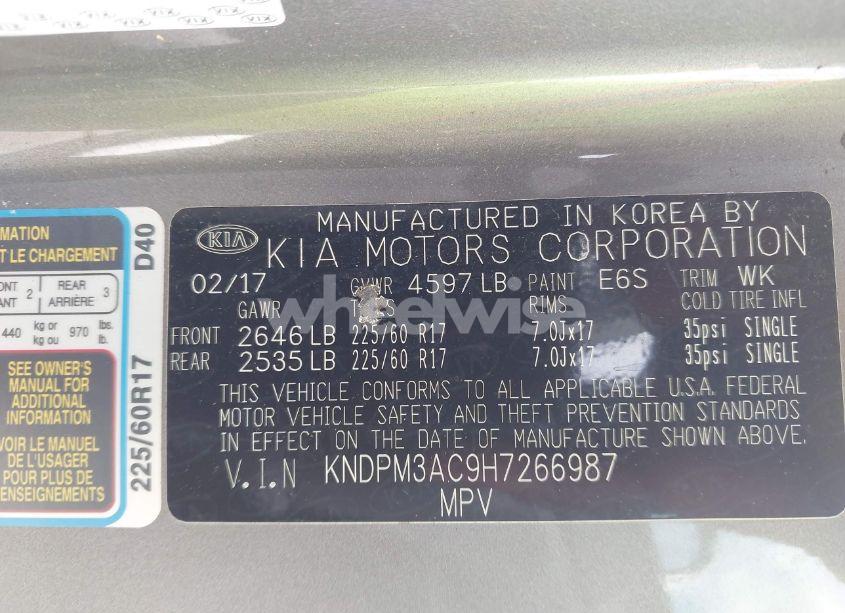 Photo 9 of 2017 Kia Sportage LX (VIN KNDPM3AC9H7266987)