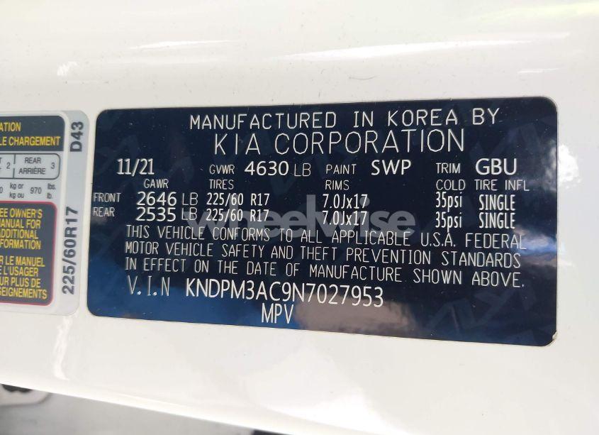 Photo 9 of 2022 Kia Sportage LX (VIN KNDPM3AC9N7027953)