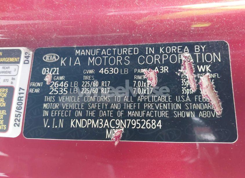 Photo 9 of 2022 Kia Sportage LX (VIN KNDPM3AC9N7952684)