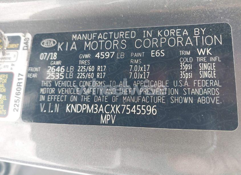 Photo 9 of 2019 Kia Sportage LX (VIN KNDPM3ACXK7545596)