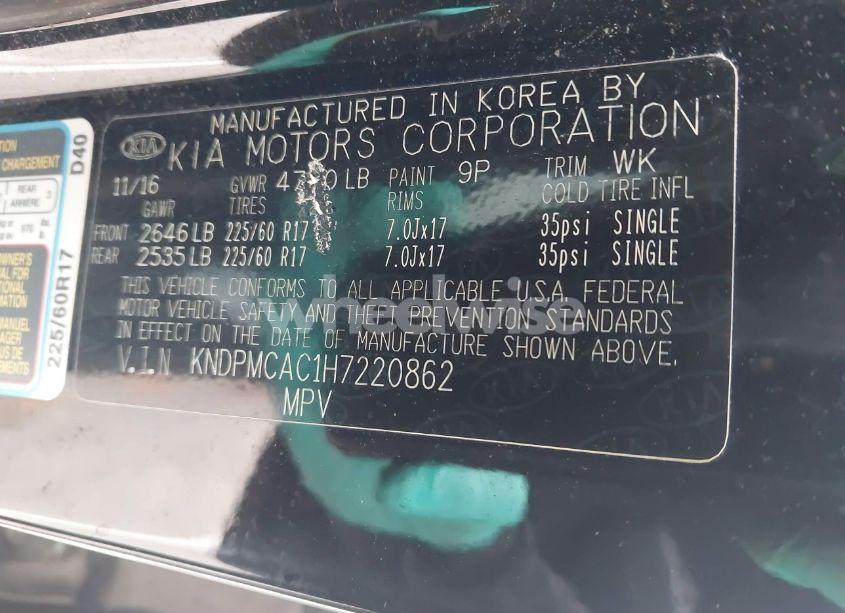 Photo 9 of 2017 Kia Sportage LX (VIN KNDPMCAC1H7220862)