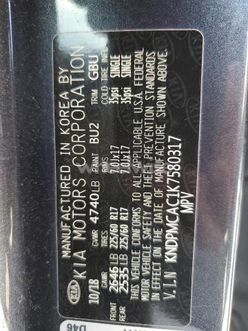 2019 KIA SPORTAGE LX (VIN KNDPMCAC1K7580317) main photo