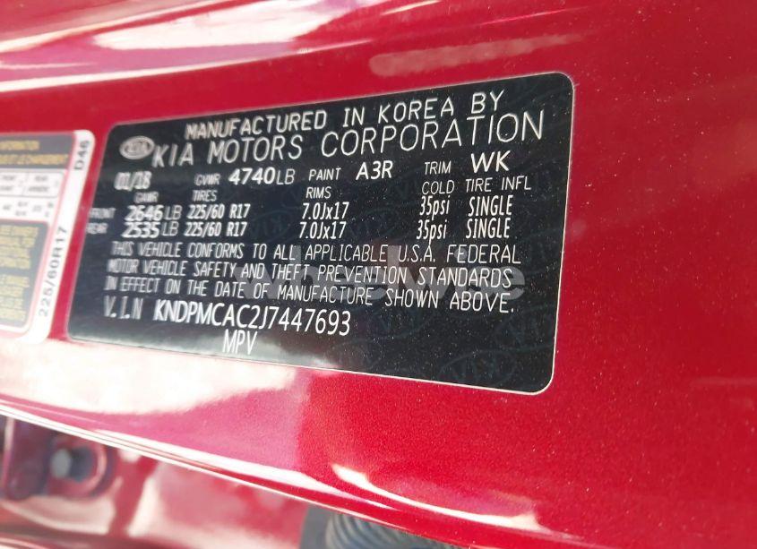 Photo 9 of 2018 Kia Sportage LX (VIN KNDPMCAC2J7447693)