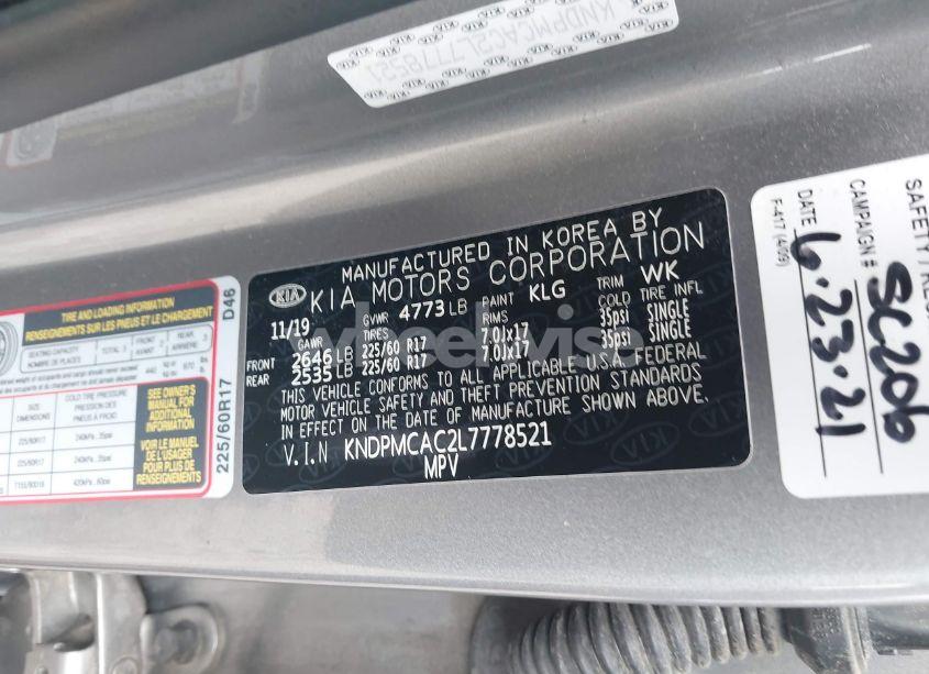 Photo 9 of 2020 Kia Sportage LX (VIN KNDPMCAC2L7778521)