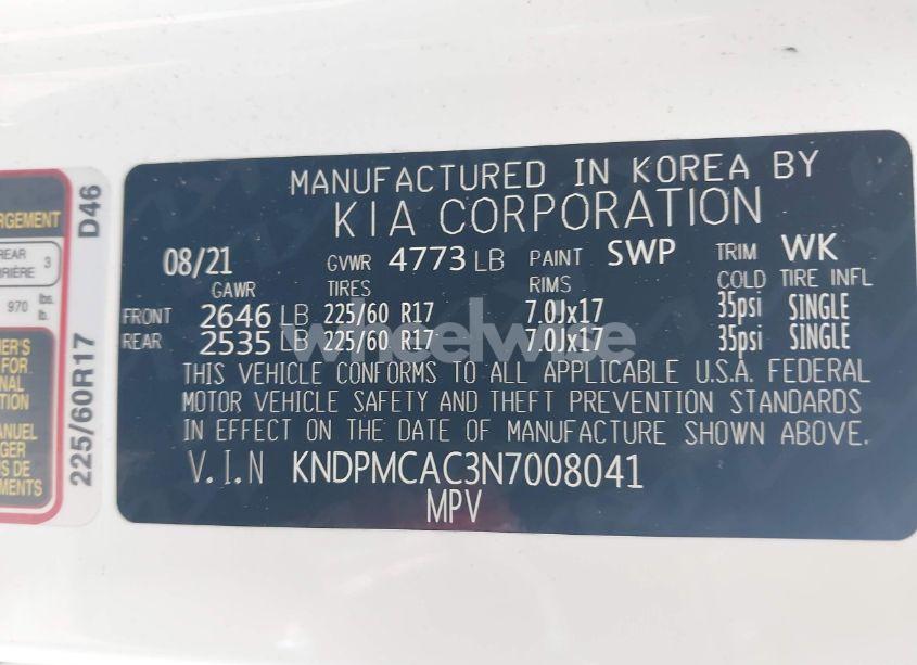 Photo 9 of 2022 Kia Sportage LX (VIN KNDPMCAC3N7008041)