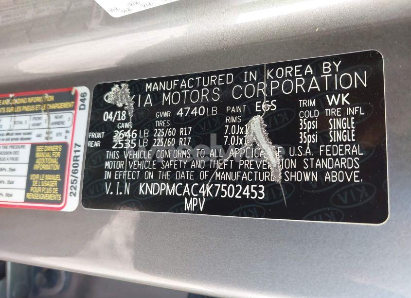 Photo 9 of 2019 Kia Sportage LX (VIN KNDPMCAC4K7502453)